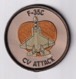 VMFA-311 Tomcats, F-35C Tan Throwback Shoulder Patch, 3 inch with Hook and Loop